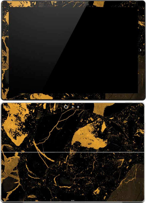 Black and Gold Scattered Marble Surface Pro (2017) Skin